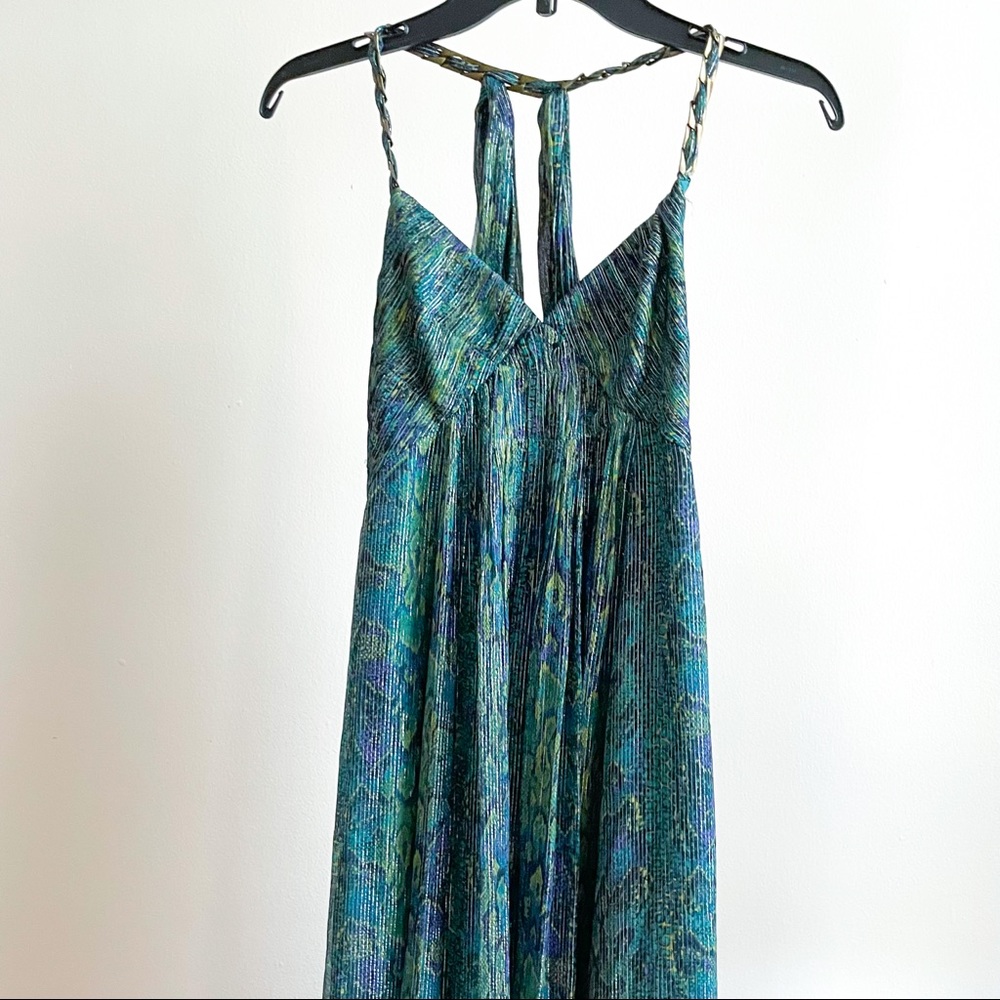 BCBGMaxAzria Silk Metallic Snake Print Open-back Maxi Dress - Picture 6 of 10